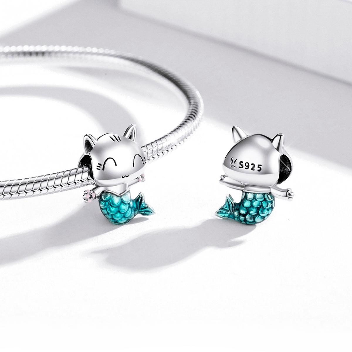 925 Sterling Silver Cat Mermaid Beads For Diy Bracelets & Necklaces 7