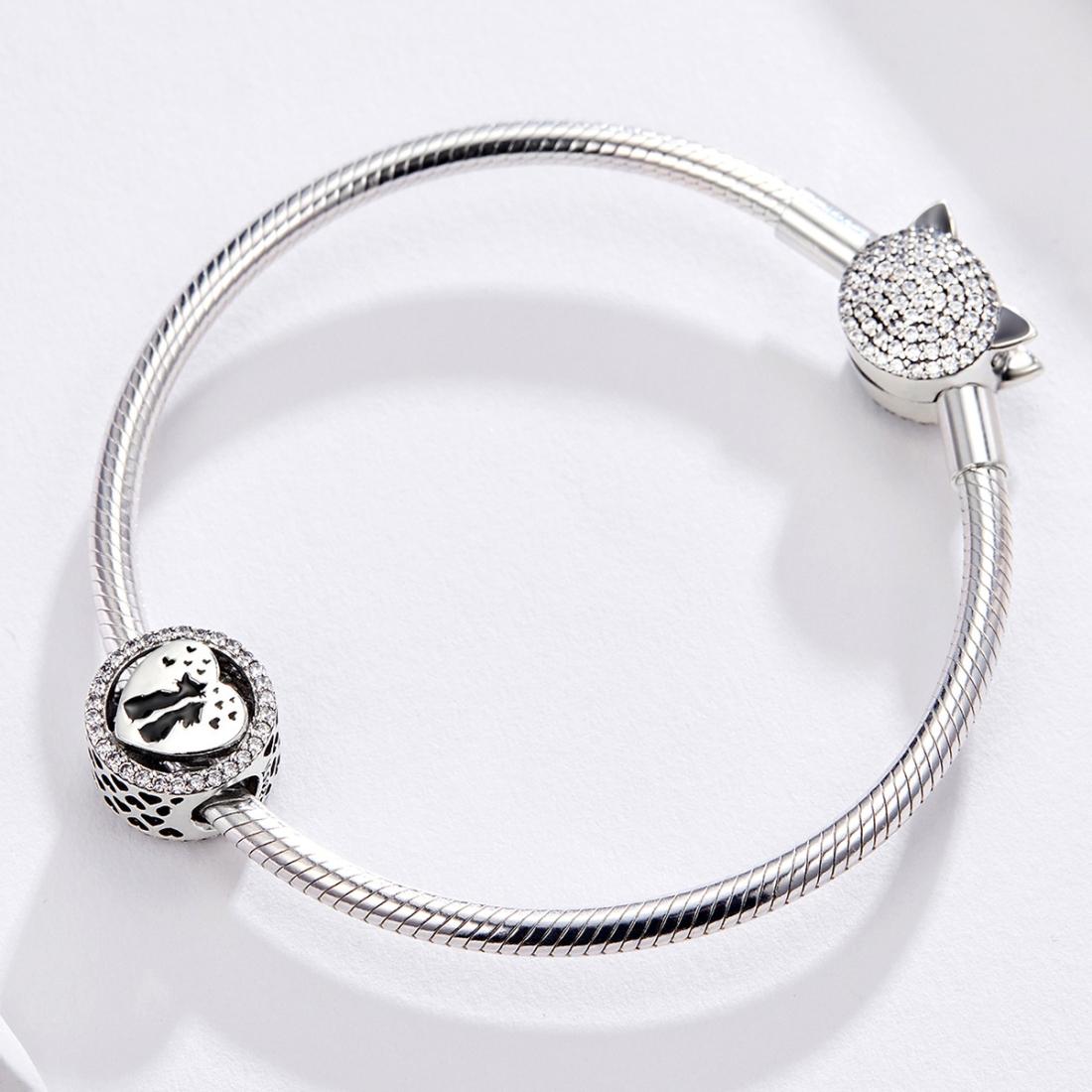 925 Sterling Silver Love Cat Heart Beads For Diy Bracelets & Necklaces 7
