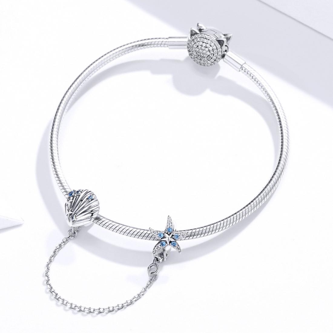 925 Sterling Silver Starfish Shell Safety Chain For Diy Bracelets 7