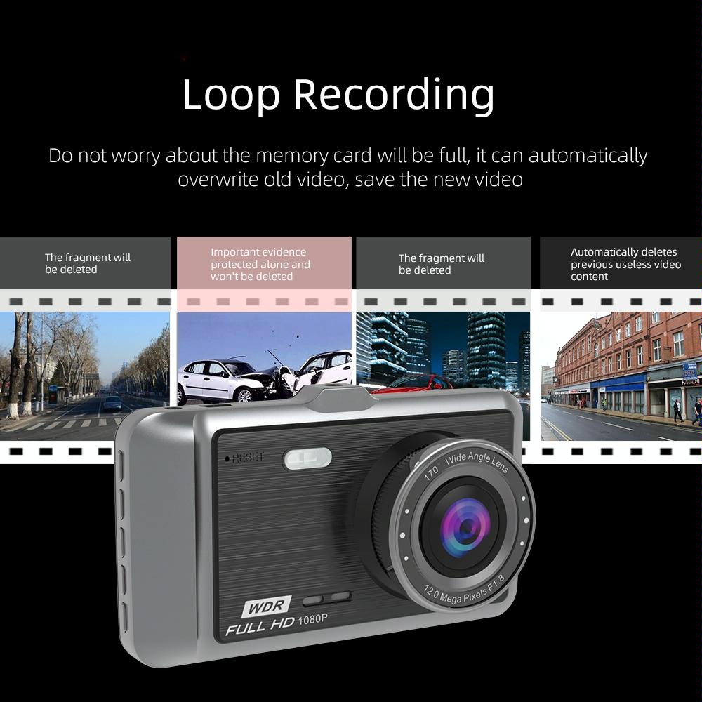 Hd 1080p Dual Camera Car Recorder with 4 Ips Screen and 170 Degree Wide Angle 7