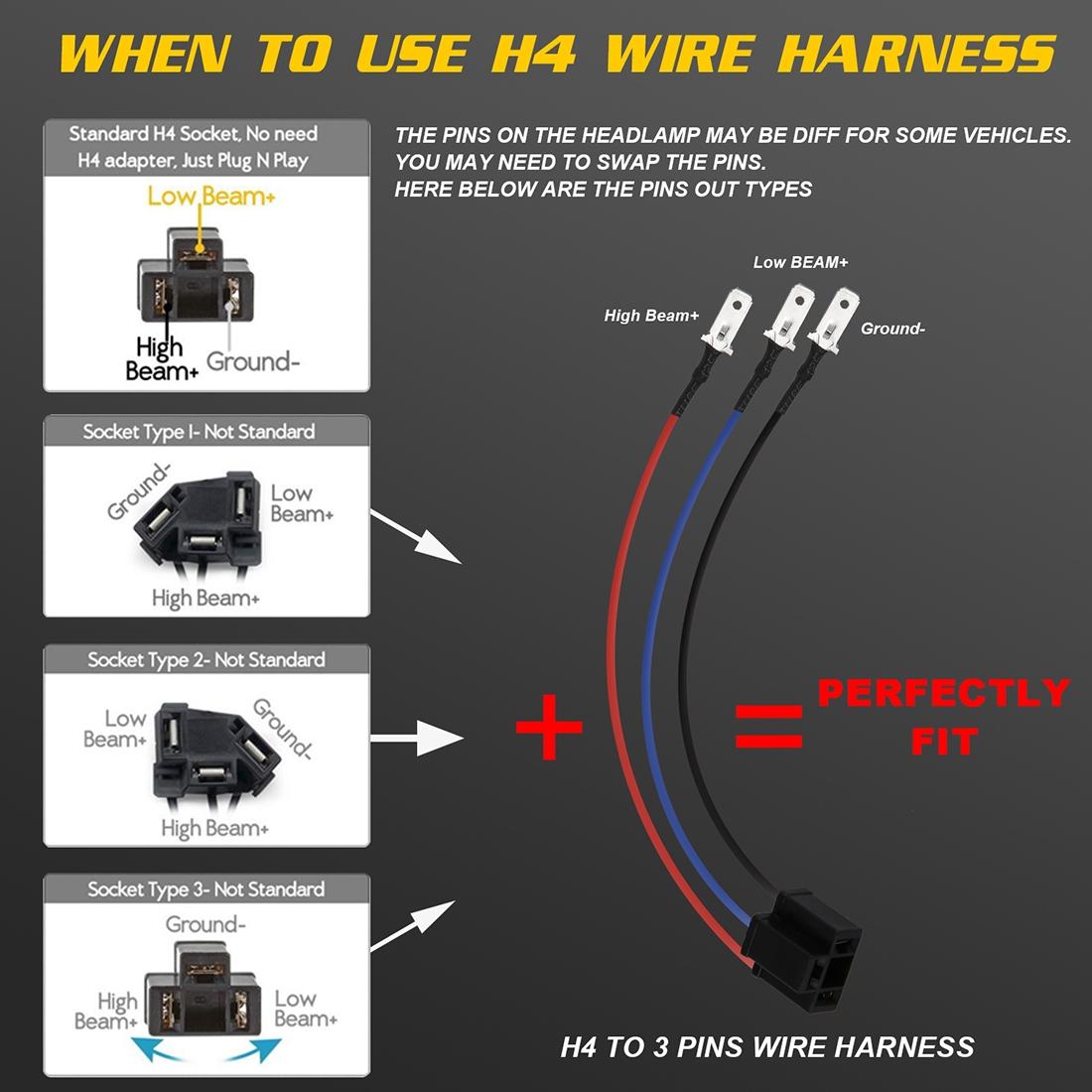 7 Inch H4 Dc 9V - 30V 3000Lm 6000K 30W Ip67 8Led Lamp Beads Car Square Shape Led Headlight Lamps For Jeep Wrangler 8