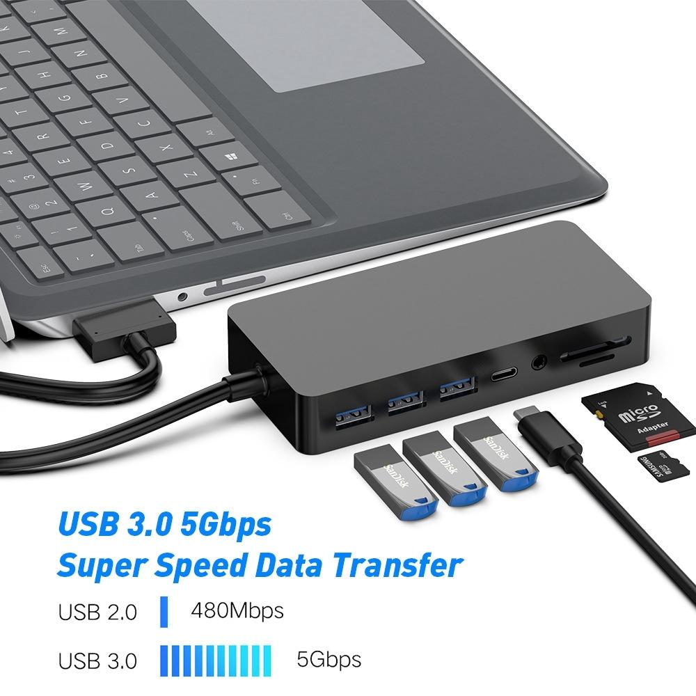 11-In-1 Usb 3.0 Hub Adapter With Rj45 For Surface Laptop 1 / 2 5