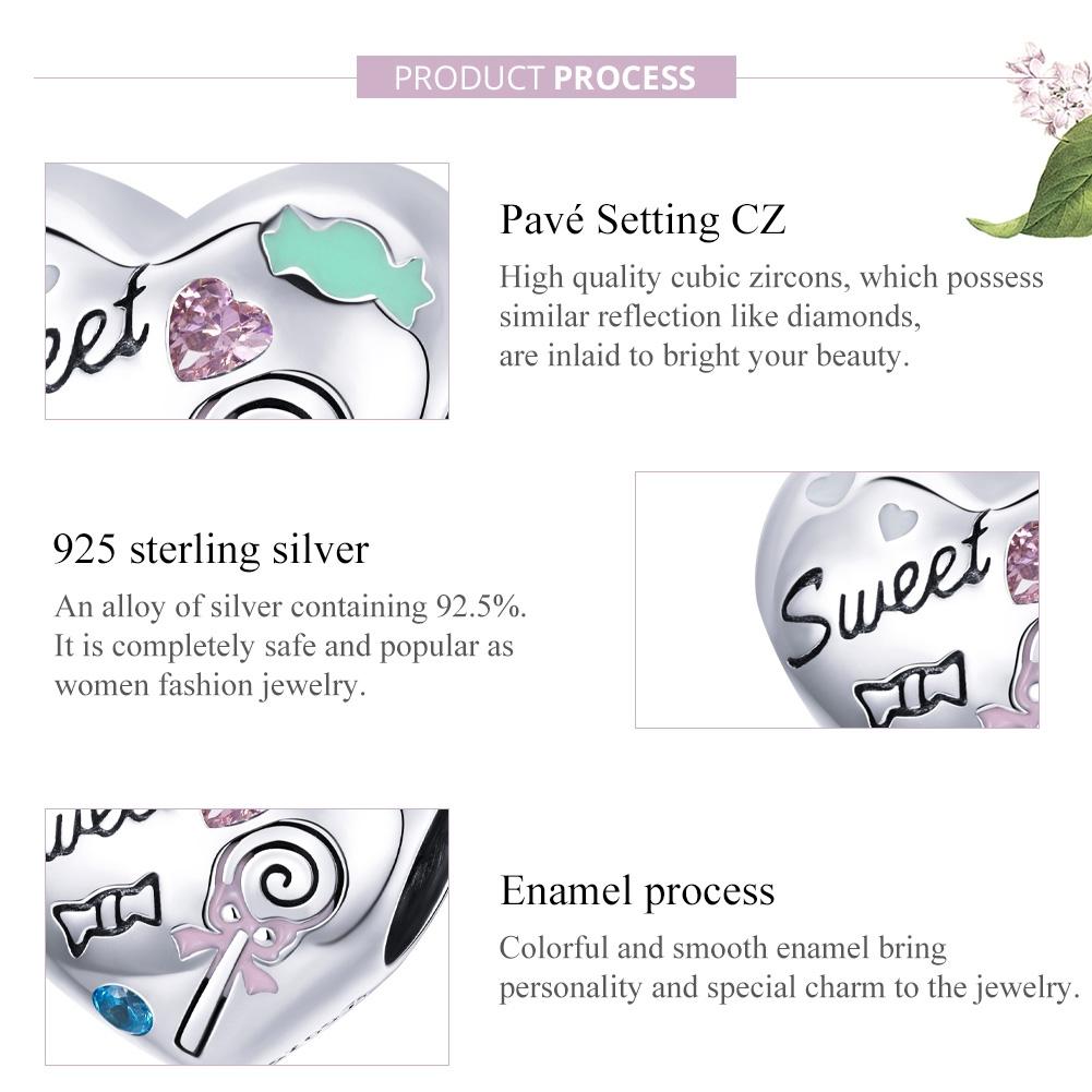 925 Sterling Silver Sweet Heart Beads For Diy Bracelets & Necklaces 6