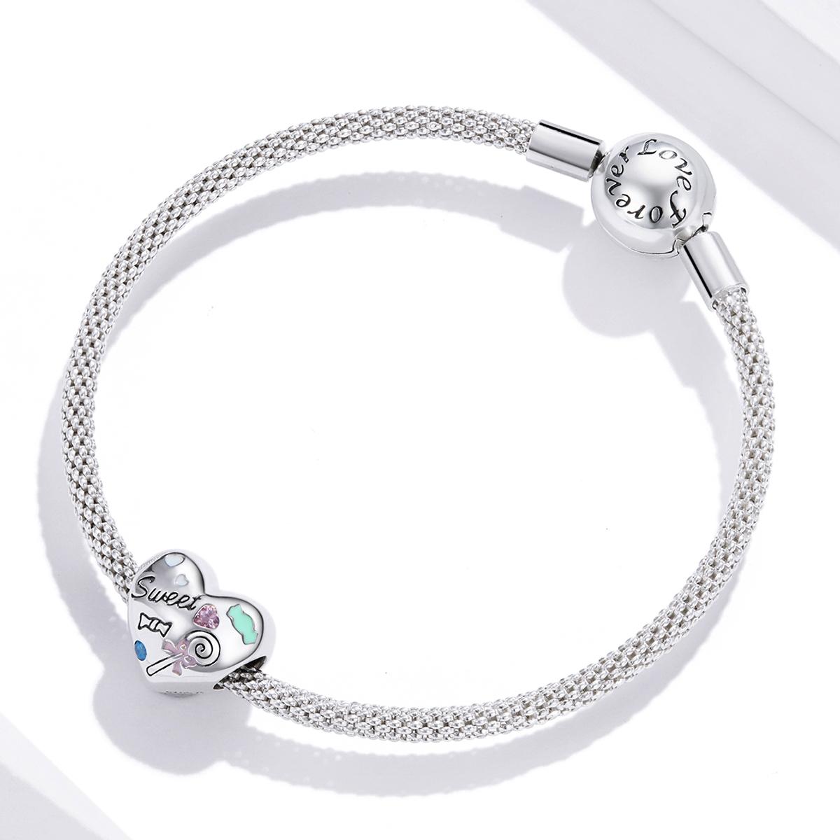 925 Sterling Silver Sweet Heart Beads For Diy Bracelets & Necklaces 8