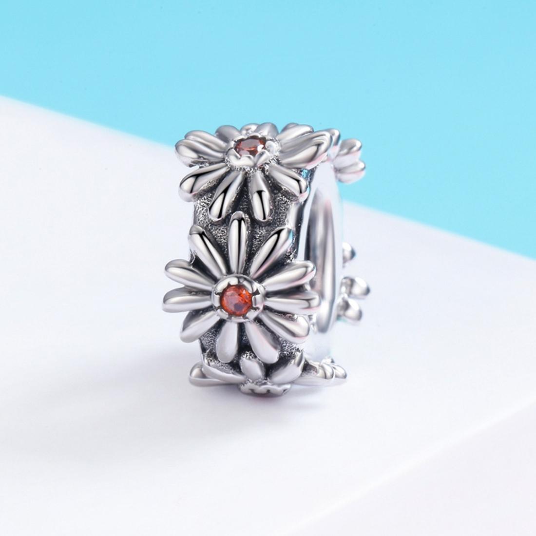 925 Sterling Silver Daisy Wreath Beads For Diy Bracelets & Necklaces 3