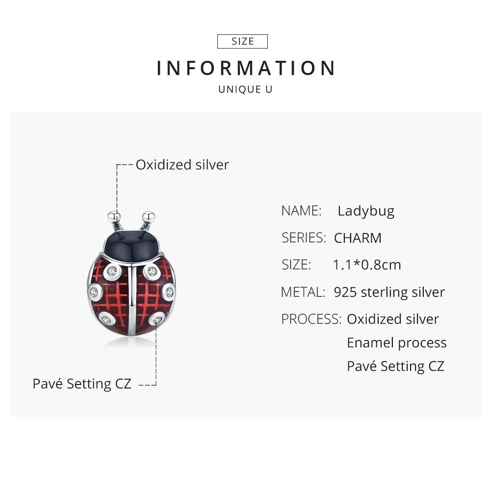 925 Sterling Silver Ladybug Pendant For Diy Bracelets 6