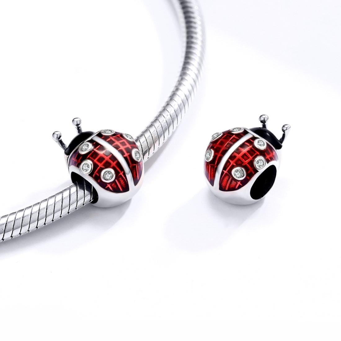 925 Sterling Silver Ladybug Pendant For Diy Bracelets 7