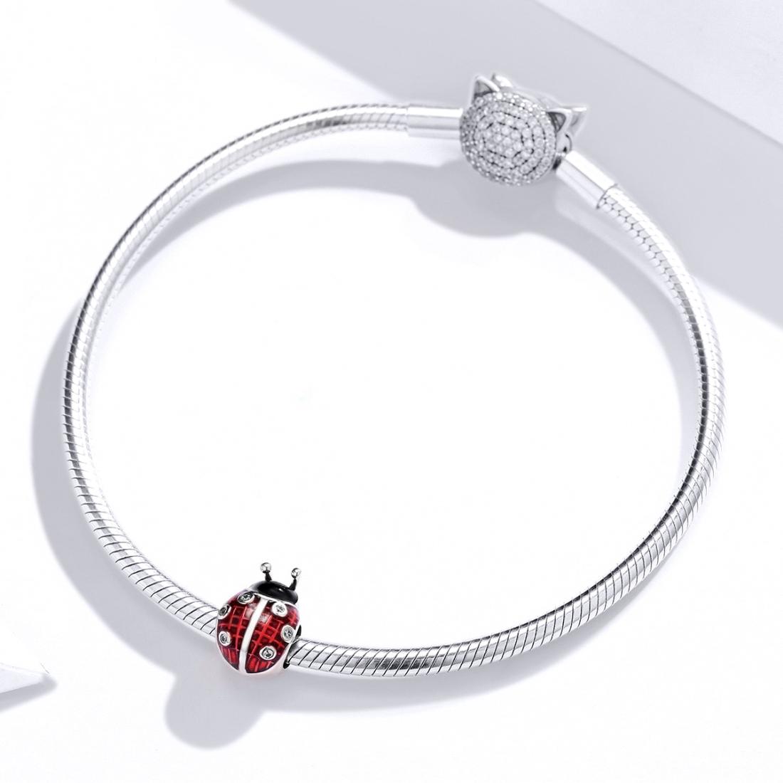 925 Sterling Silver Ladybug Pendant For Diy Bracelets 8