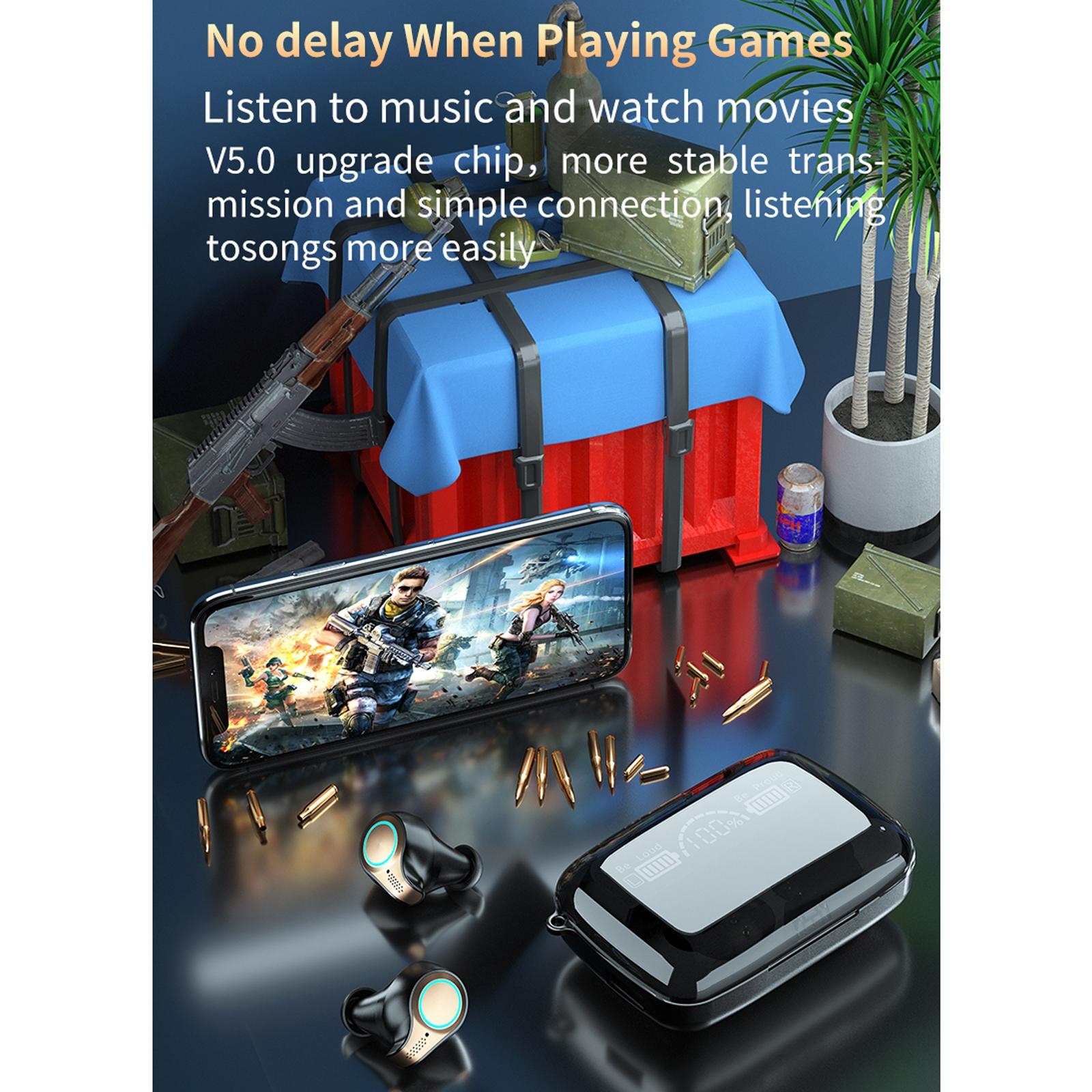 Waterproof Wireless Bluetooth 5.0 Earphones with Charging Box and Led Display 10