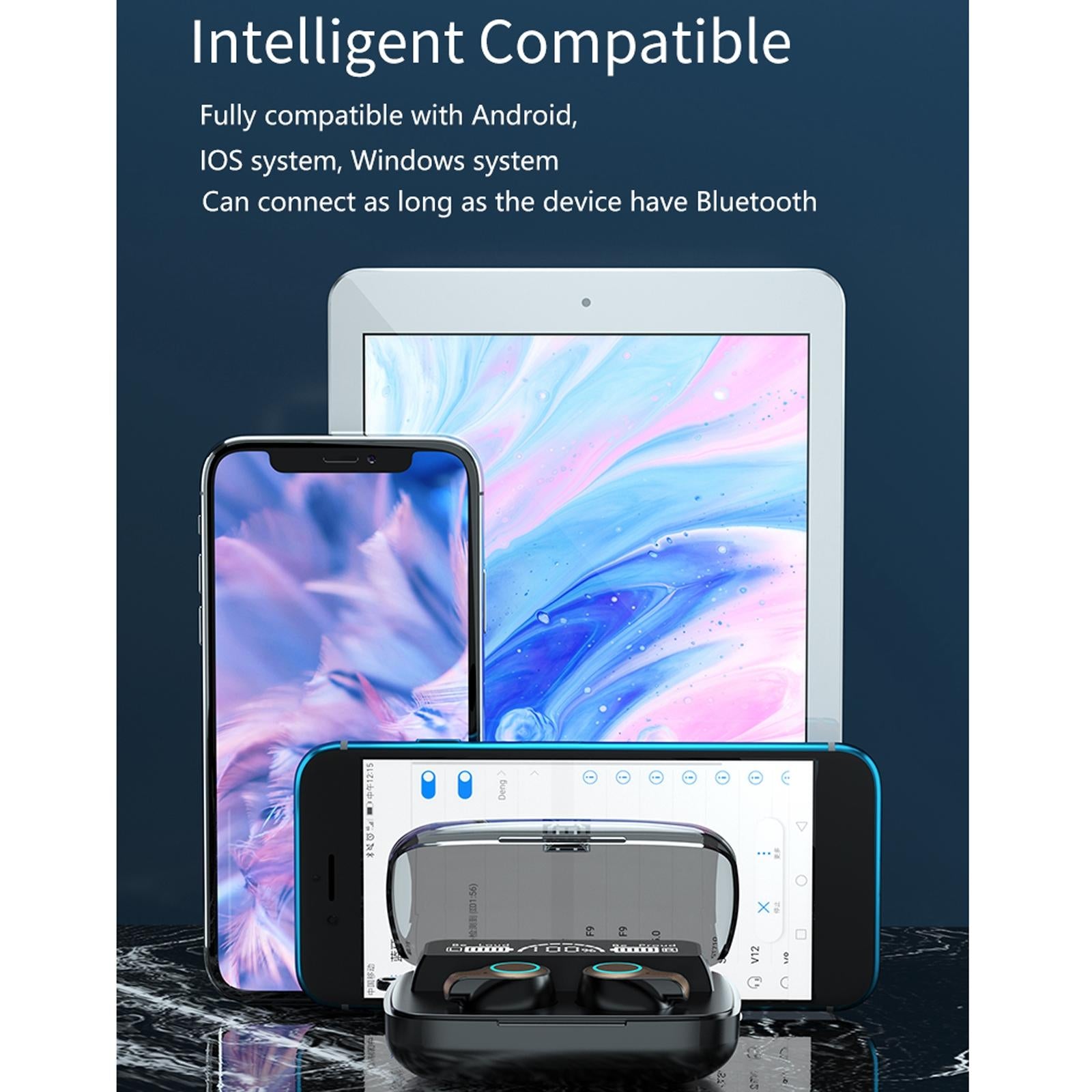 Waterproof Wireless Bluetooth 5.0 Earphones with Charging Box and Led Display 11