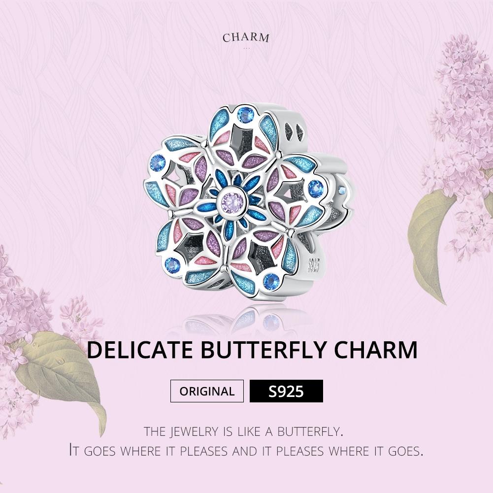 925 Sterling Silver Delicate Butterfly Bead For Bracelet / Necklace 3