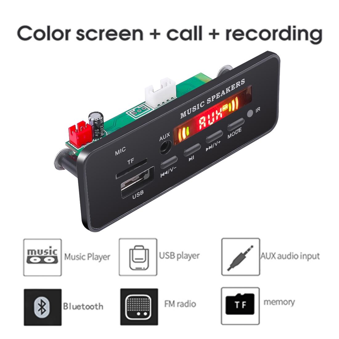 12V Car Mp3 Player Board With Fm Radio Bluetooth Recording & Remote 4