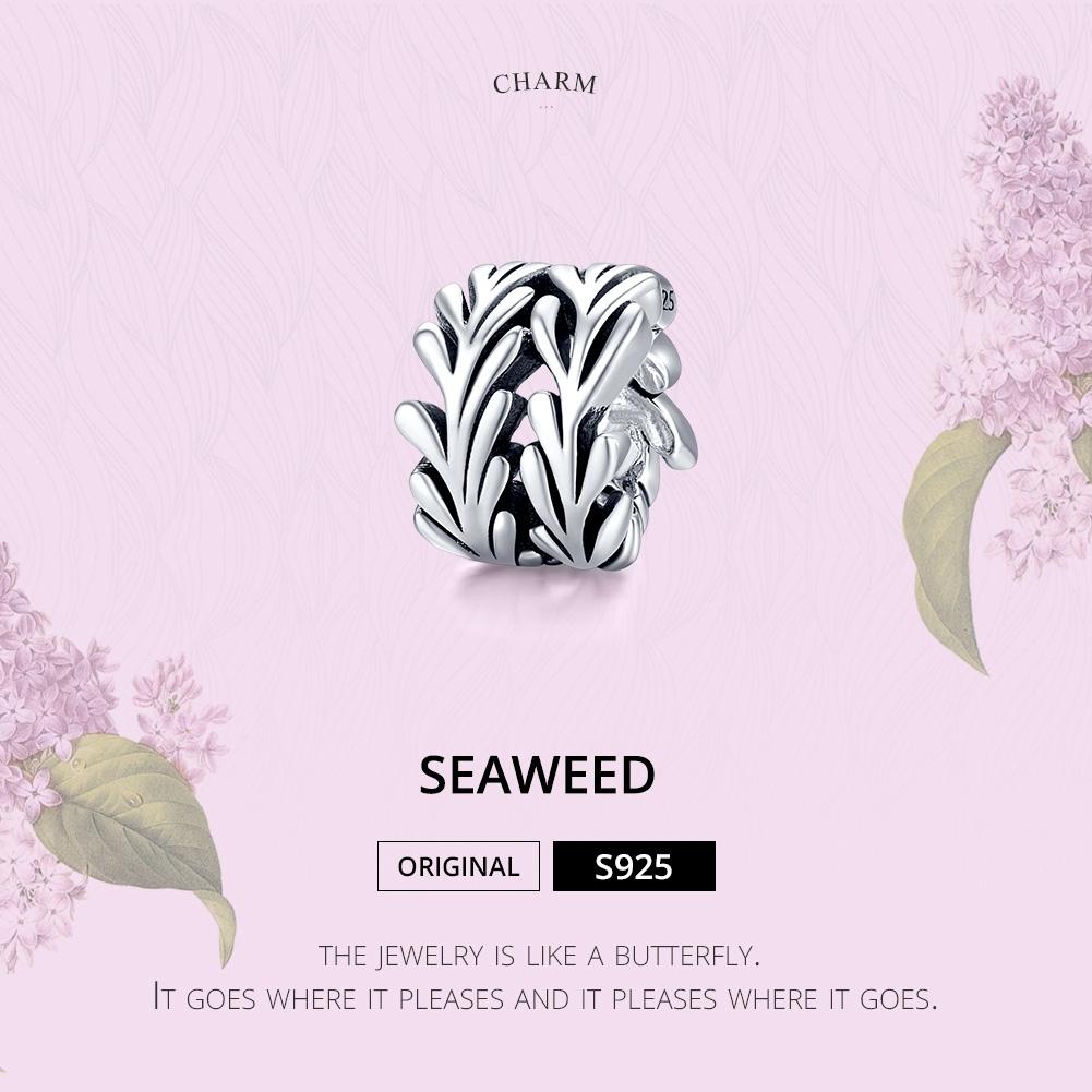 925 Sterling Silver Simple Seaweed Bead Bracelet / Necklace Set 4