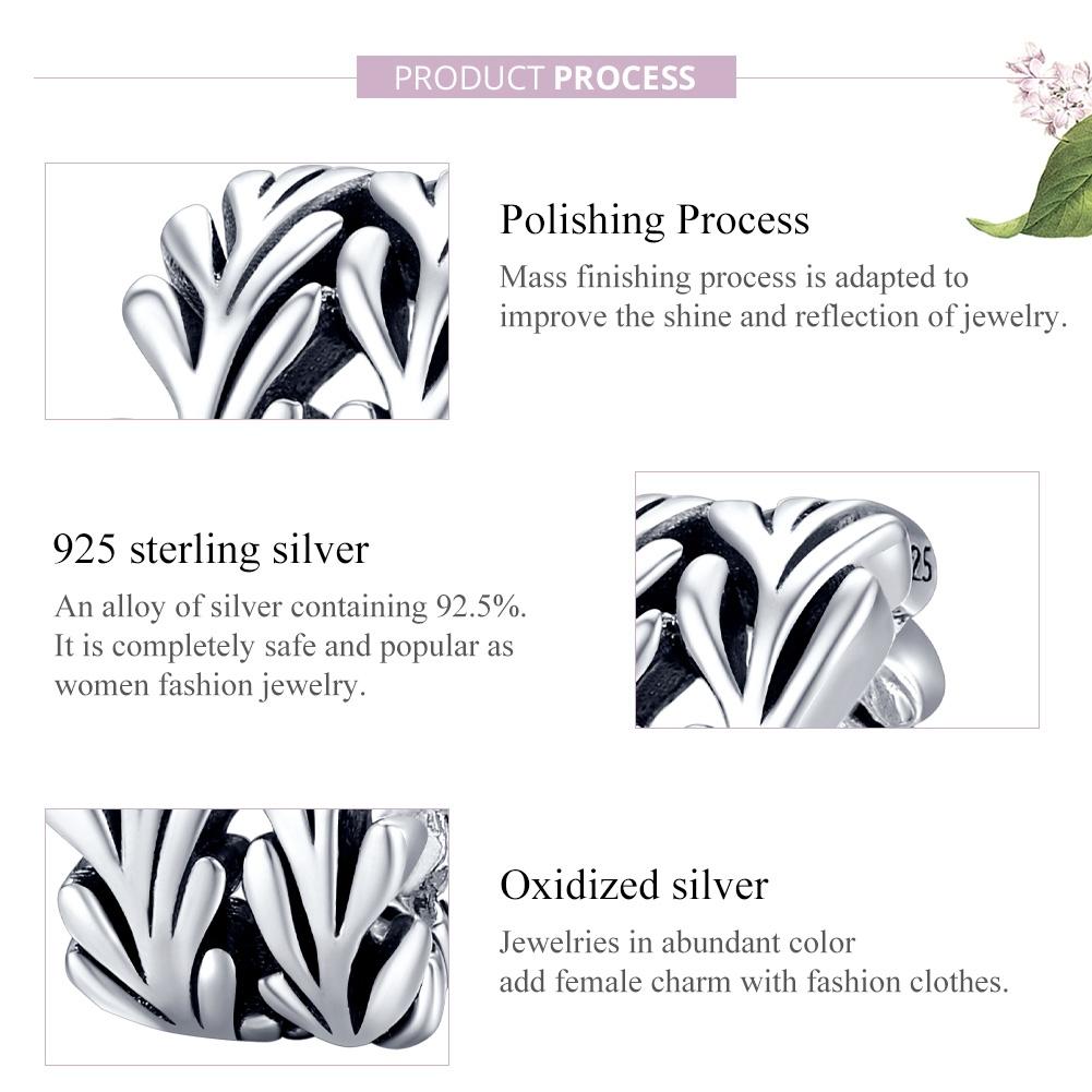 925 Sterling Silver Simple Seaweed Bead Bracelet / Necklace Set 5