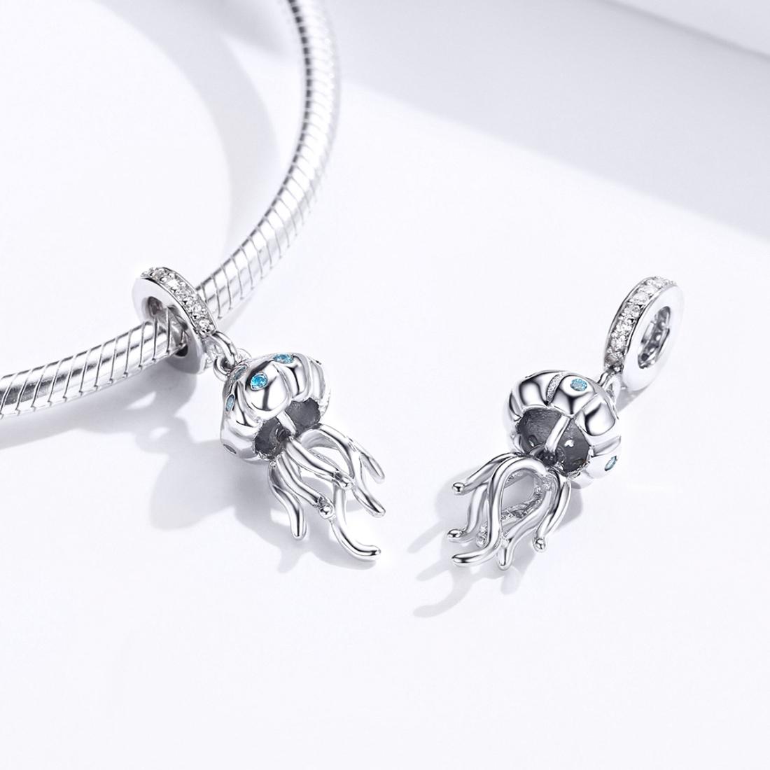 925 Sterling Silver Jellyfish Pendant For Bracelets & Necklaces 7
