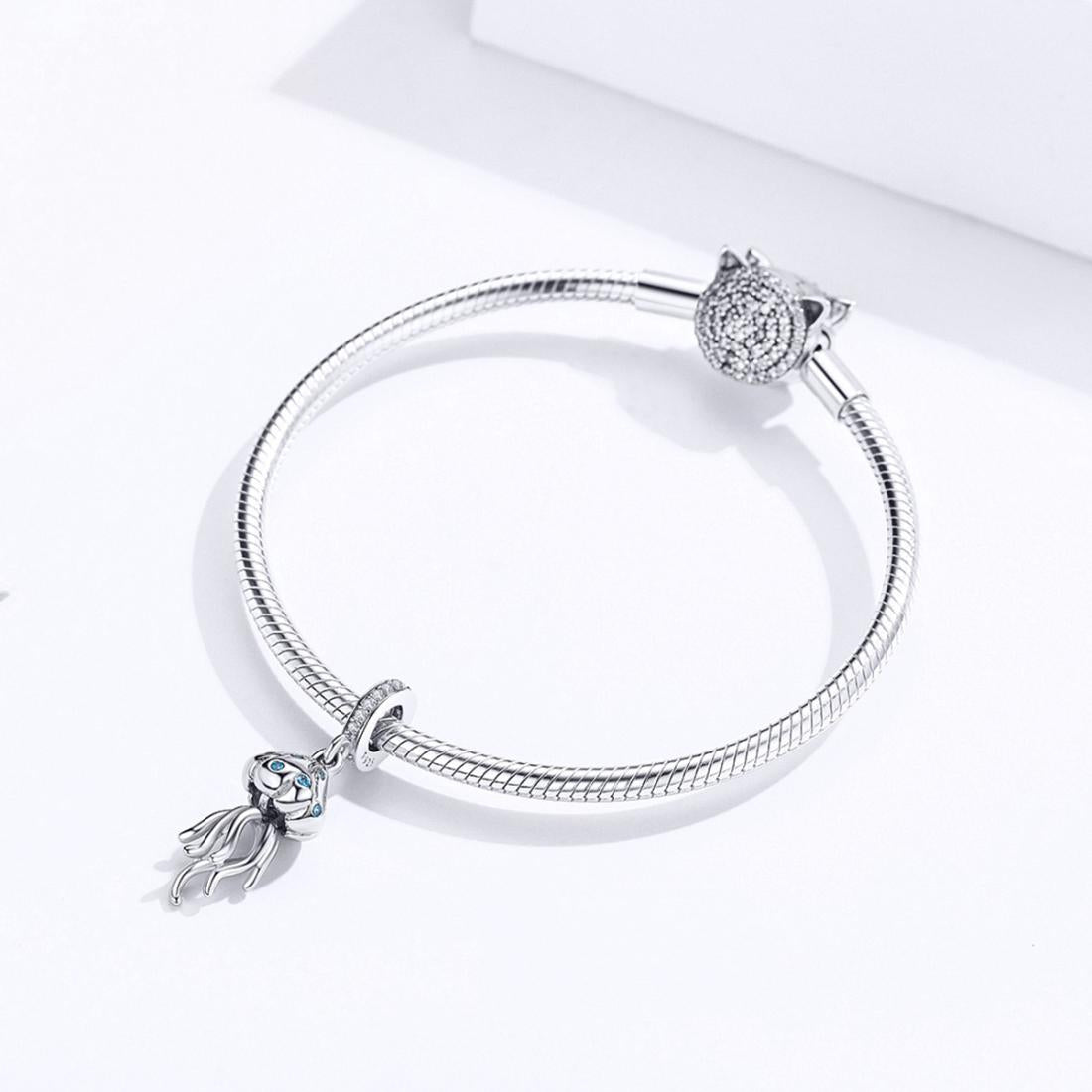 925 Sterling Silver Jellyfish Pendant For Bracelets & Necklaces 8