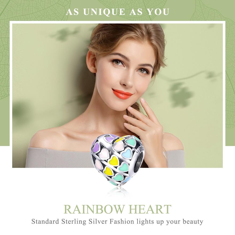 925 Sterling Silver Diy Bracelet Accessory Heart Shaped Oil Drop Beads 4