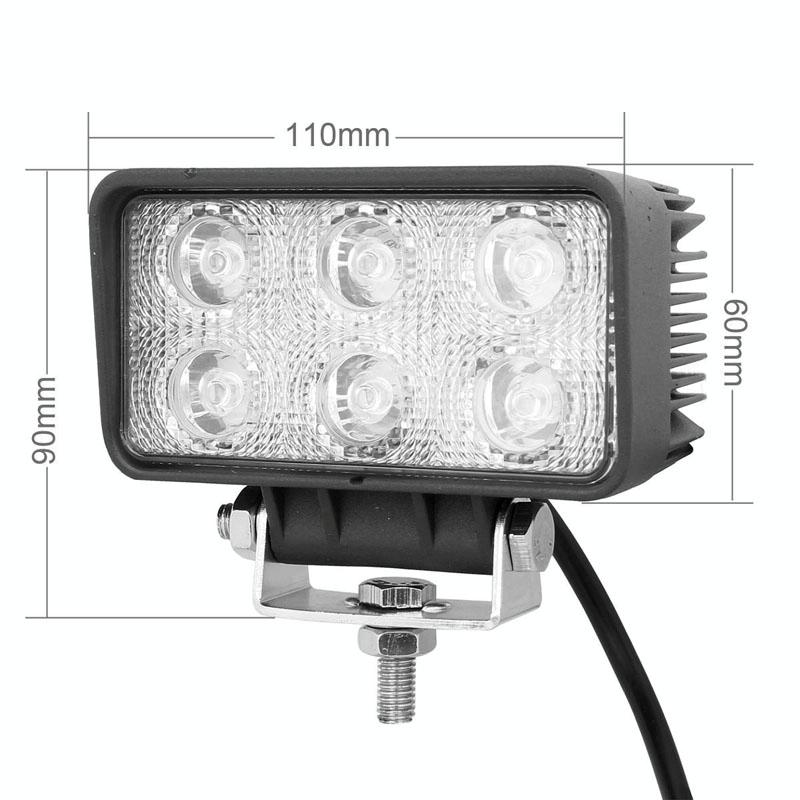 18W 1260 - 1350Lm Epistar 6 Led White 30 Degree Spot Beam Car Led Light Waterproof Ip67 Dc 10 - 30V 3