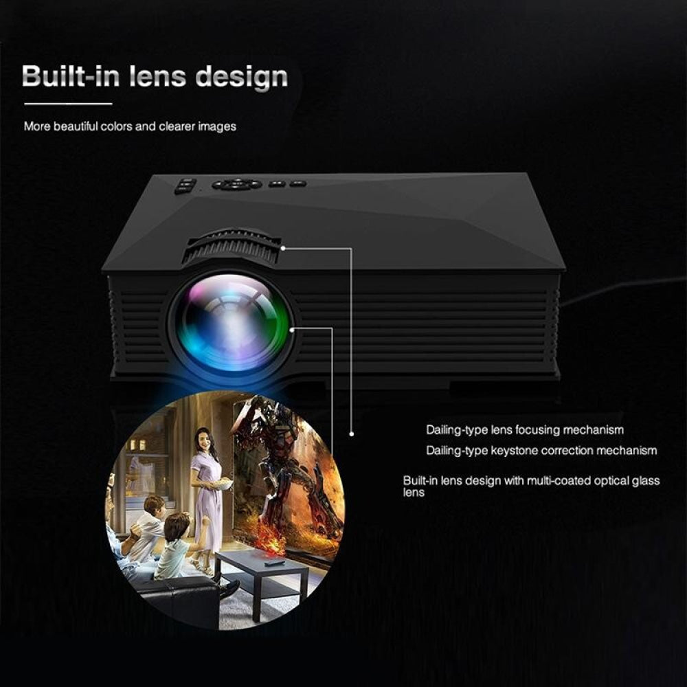 Home Theater Hd 1080P Led Projector - 80 Lumens Usb / Sd / Hdmi / Vga / Ir Support 6