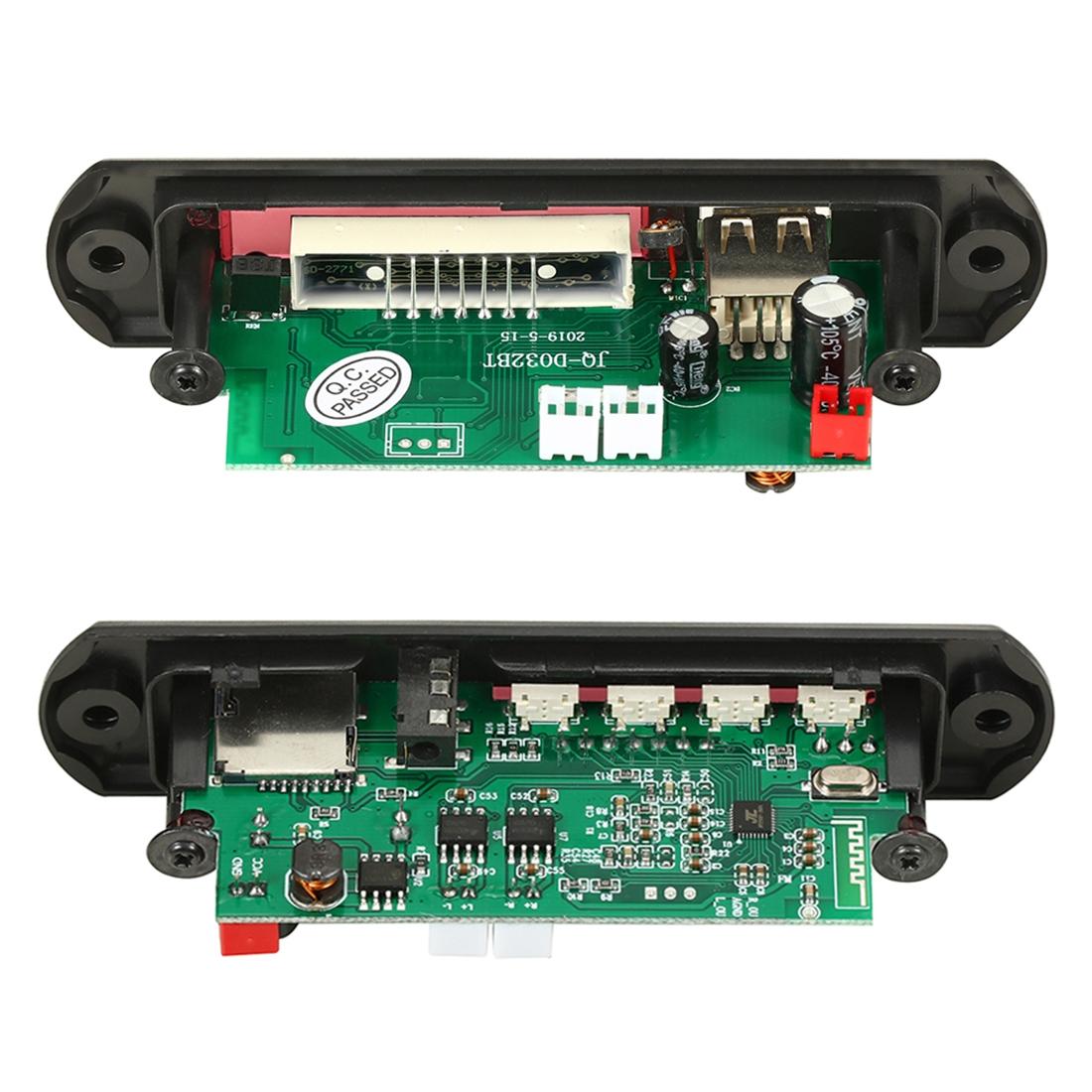 12V Car Mp3 Player Board With Fm Radio Bluetooth Recording Power Amp Remote - Usb / Tf / Aux 5