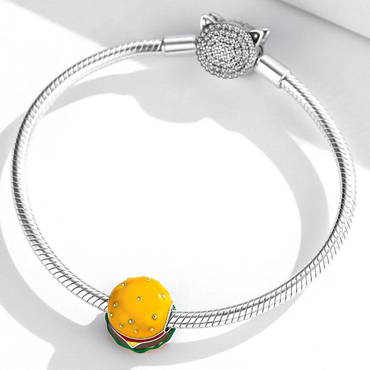 925 Sterling Silver Burger Bead For Diy Bracelet / Necklace 7