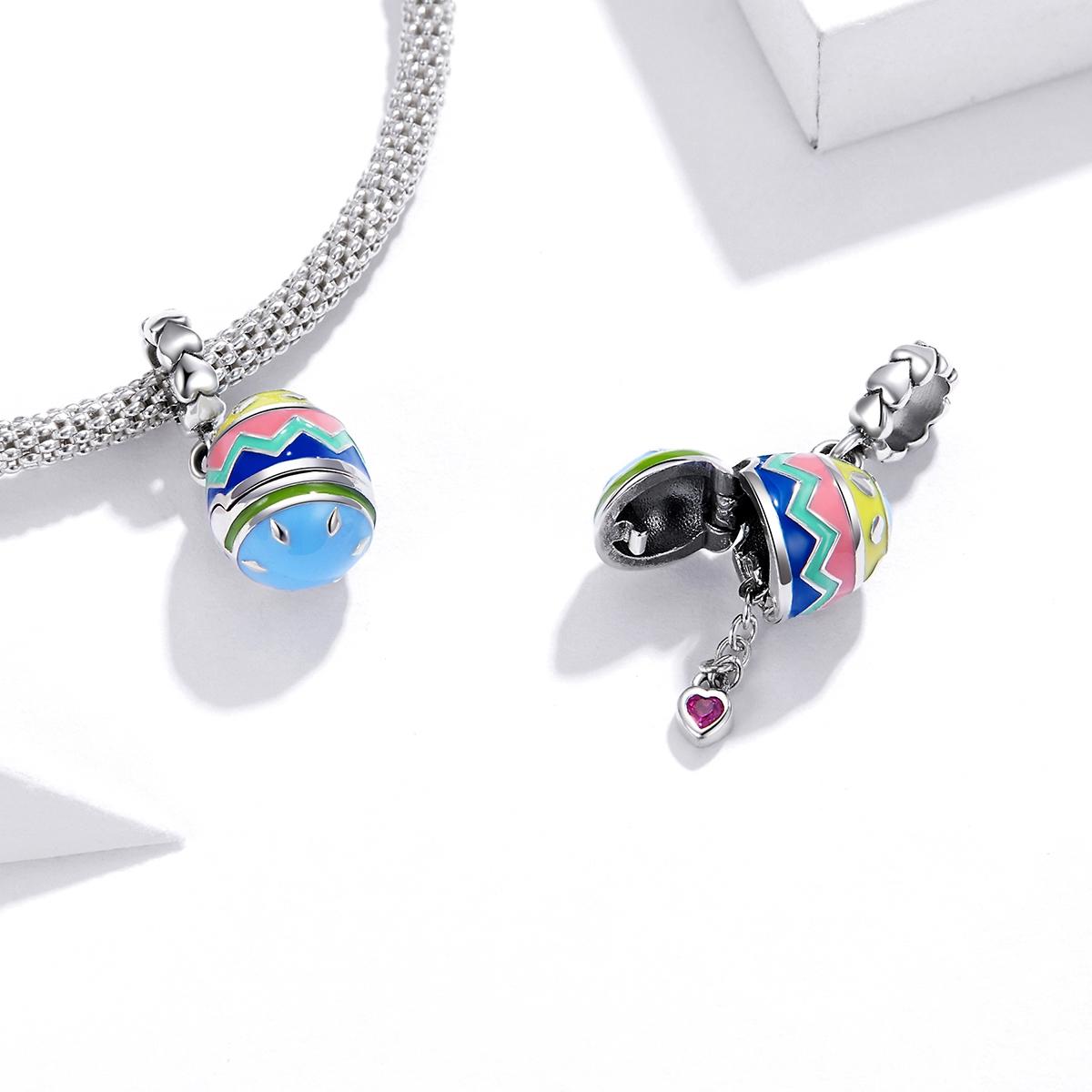925 Sterling Silver Lucky Egg Pendant For Diy Bracelets & Necklaces 7