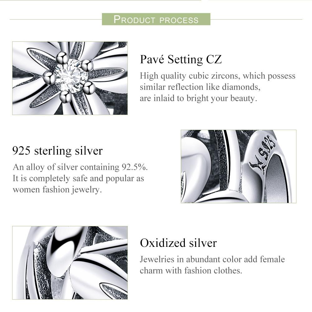 925 Sterling Silver Flower Shaped Beads For Diy Bracelets 5