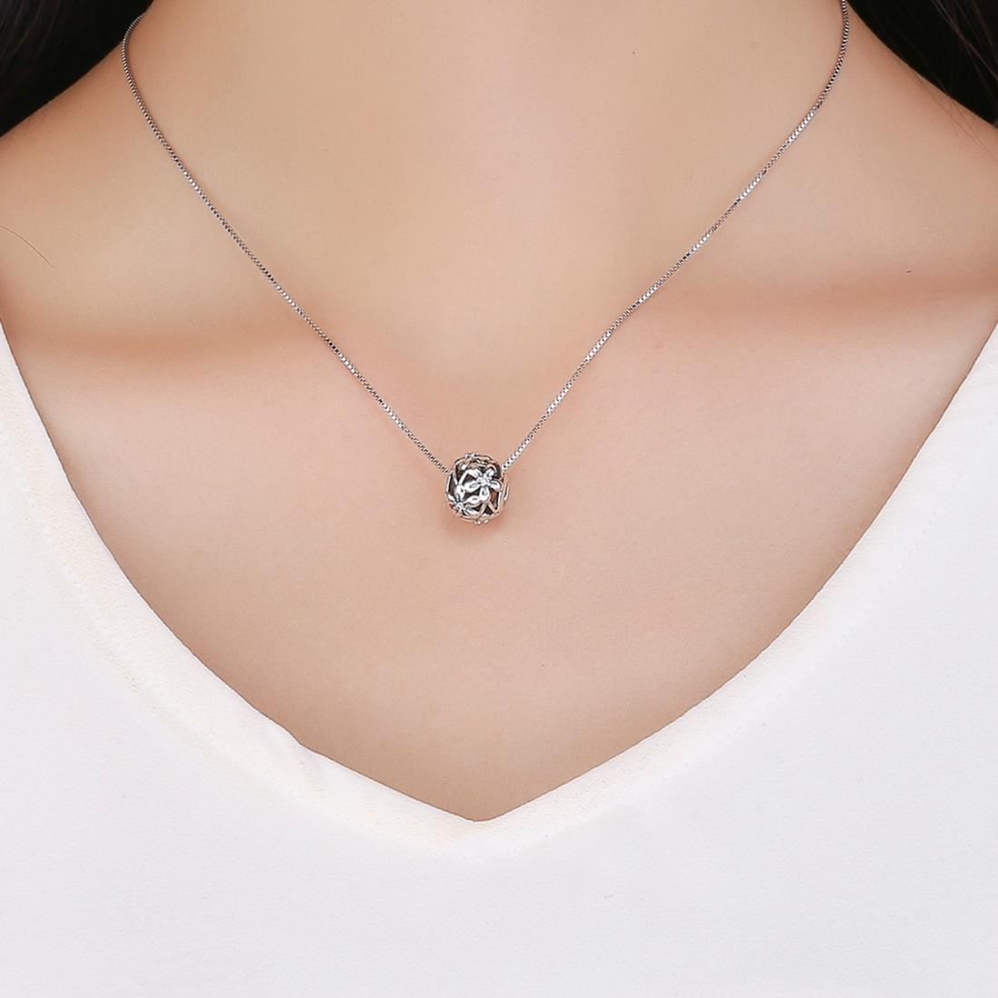 925 Sterling Silver Flower Shaped Beads For Diy Bracelets 8