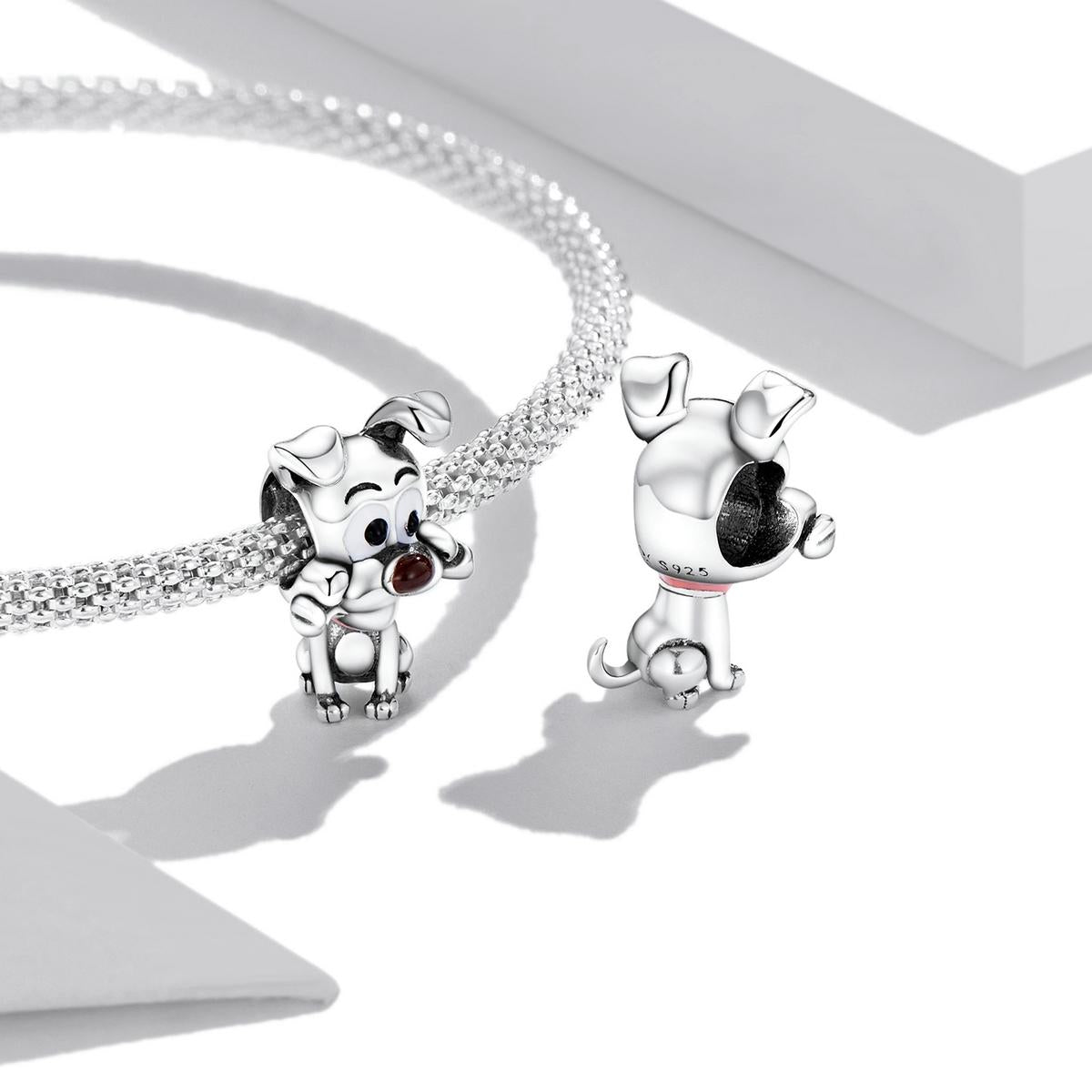 925 Sterling Silver Dog Beads For Diy Bracelets & Necklaces 5
