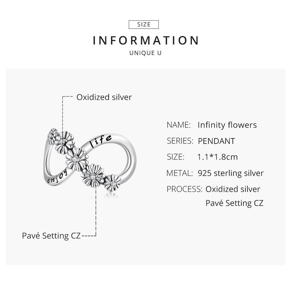 925 Sterling Silver Floral Bead Bracelet / Necklace Accessory 4