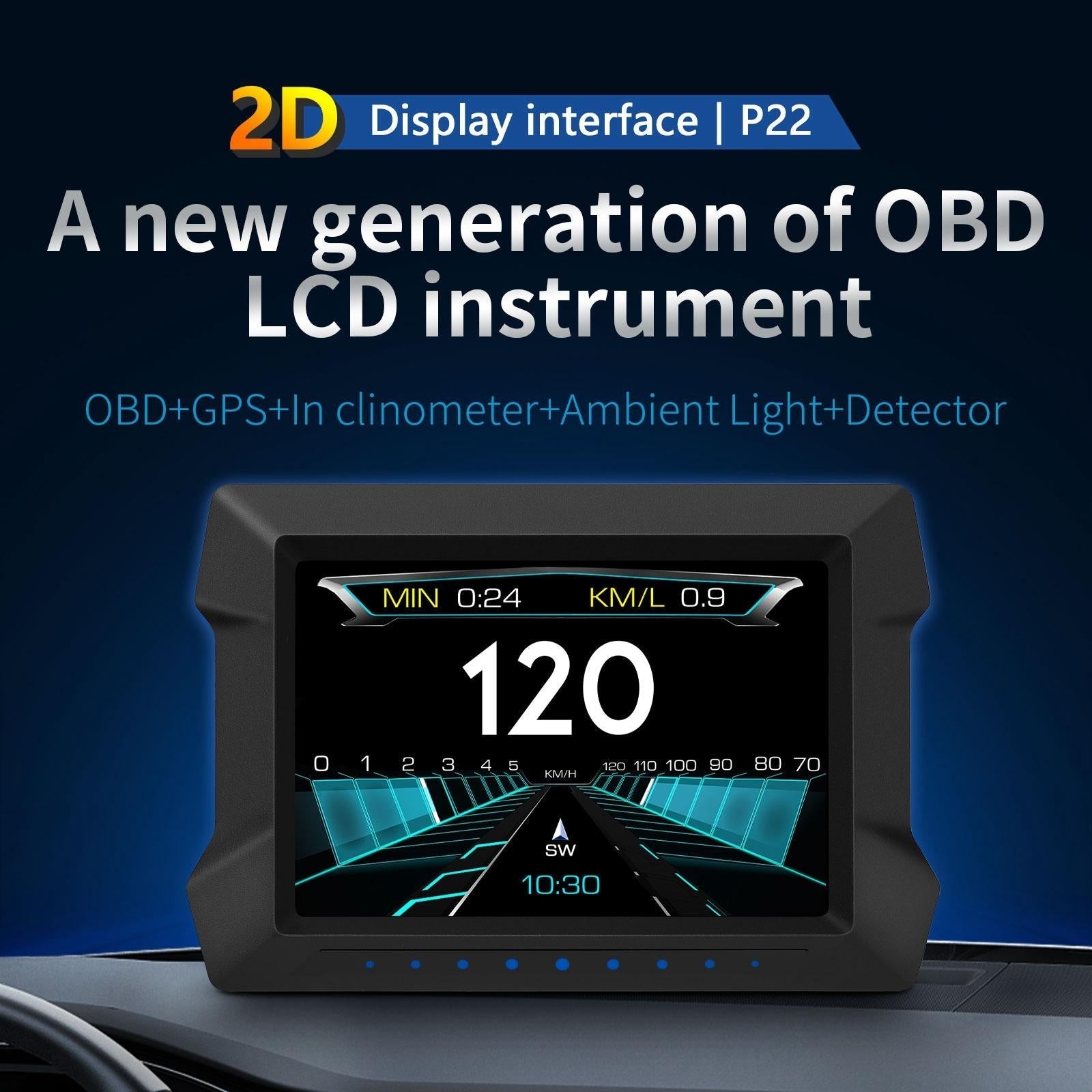 3.5 Inch Car Hud Gps Obd2 Dual System Projector 4