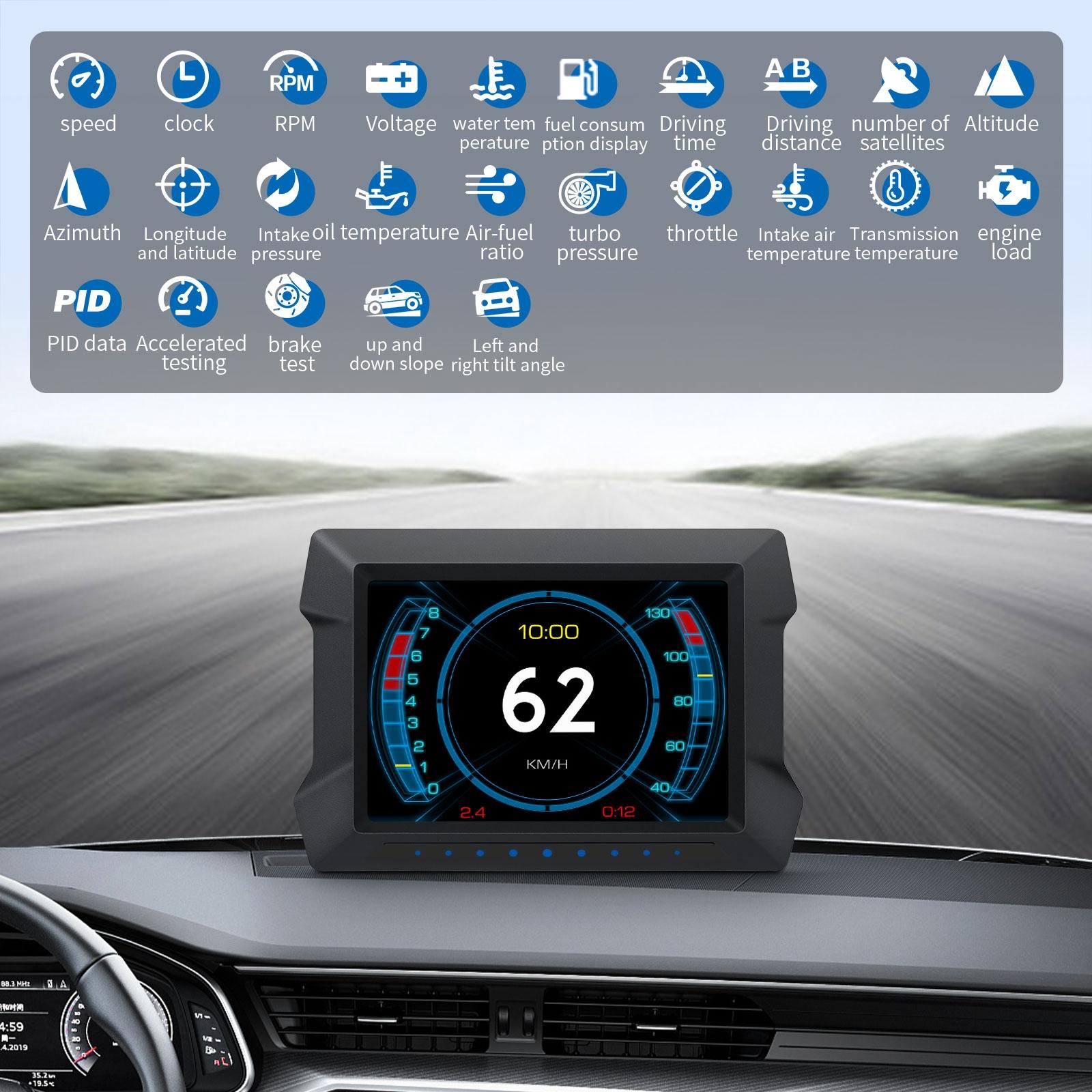 3.5 Inch Car Hud Gps Obd2 Dual System Projector 5