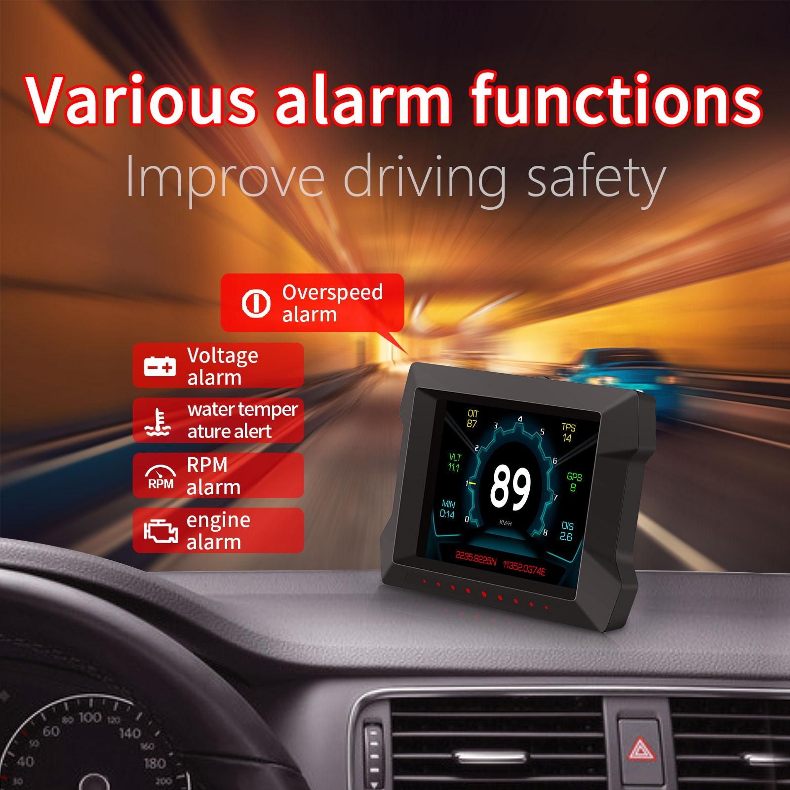 3.5 Inch Car Hud Gps Obd2 Dual System Projector 6