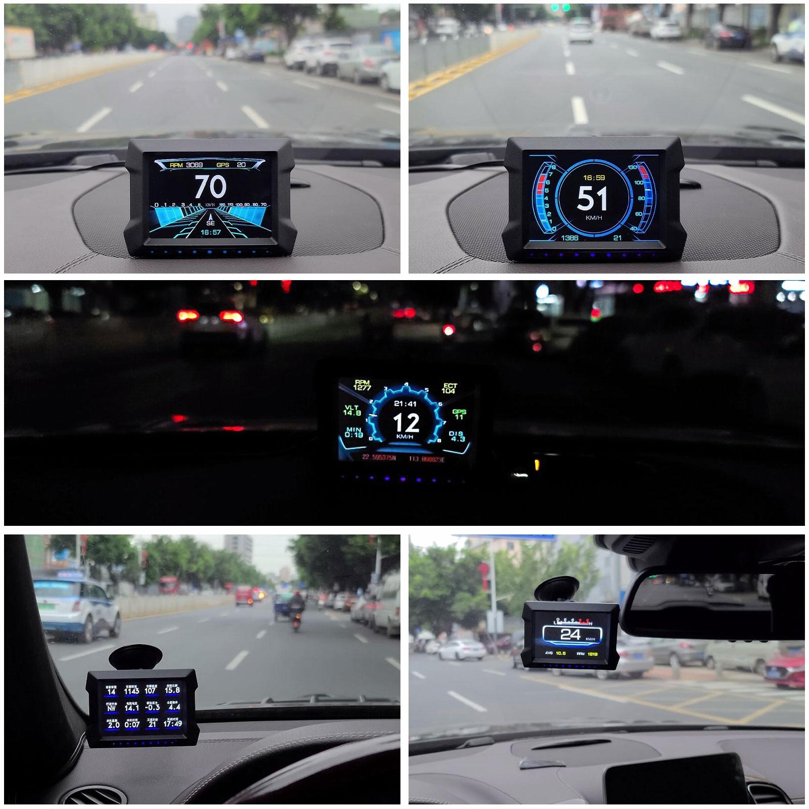 3.5 Inch Car Hud Gps Obd2 Dual System Projector 8