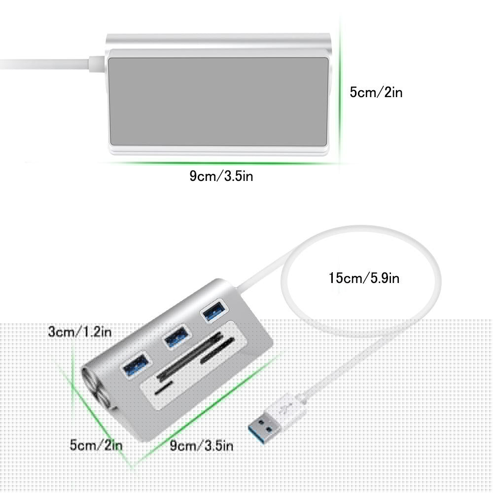 Usb3.0 Card Reader Hub Adapter With 3 Ports 3