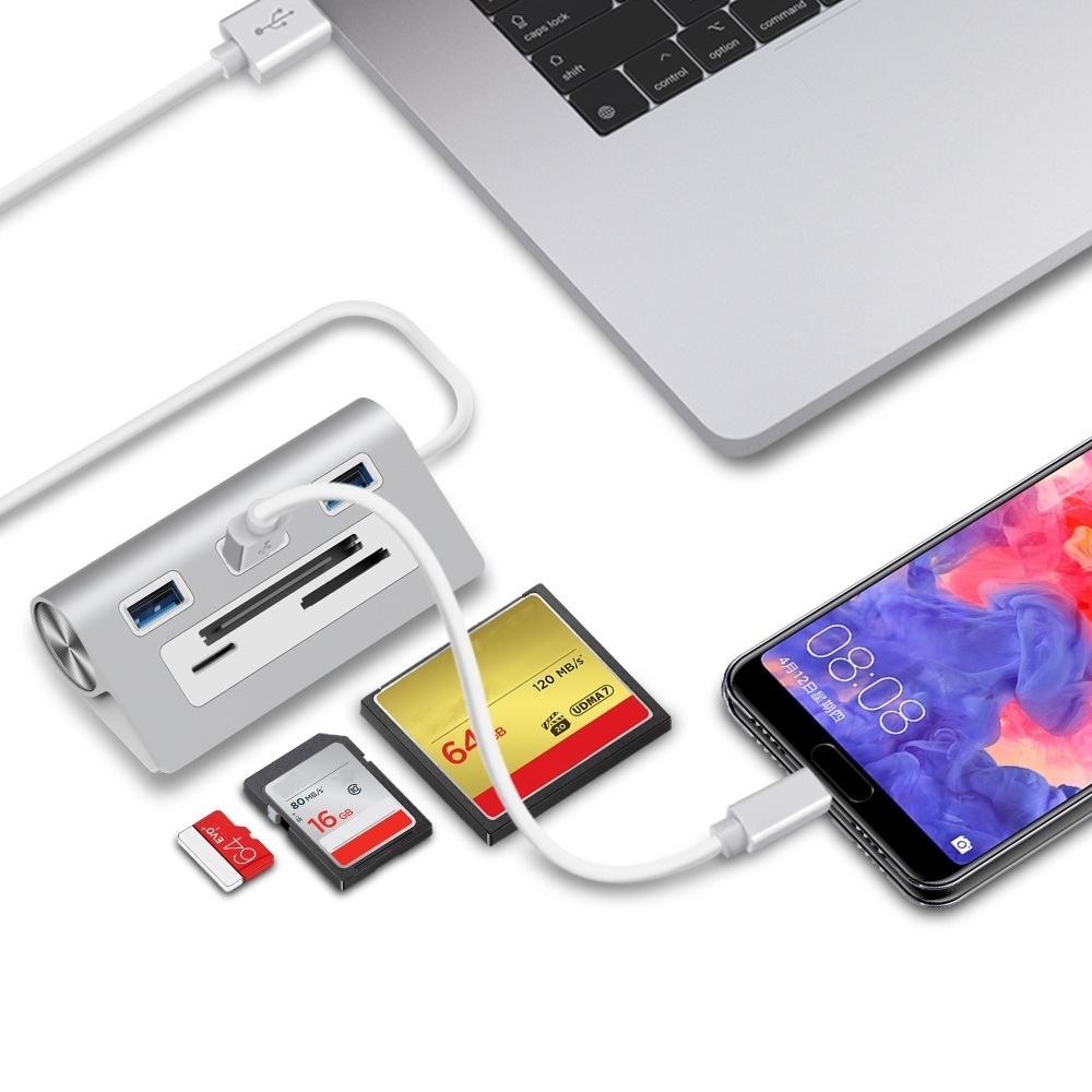 Usb3.0 Card Reader Hub Adapter With 3 Ports 6