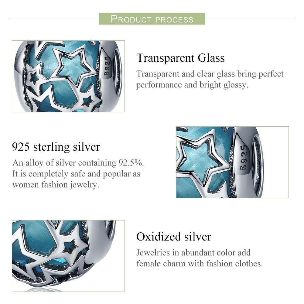 925 Sterling Silver Starry Sky Beads For Diy Bracelets & Necklaces 5