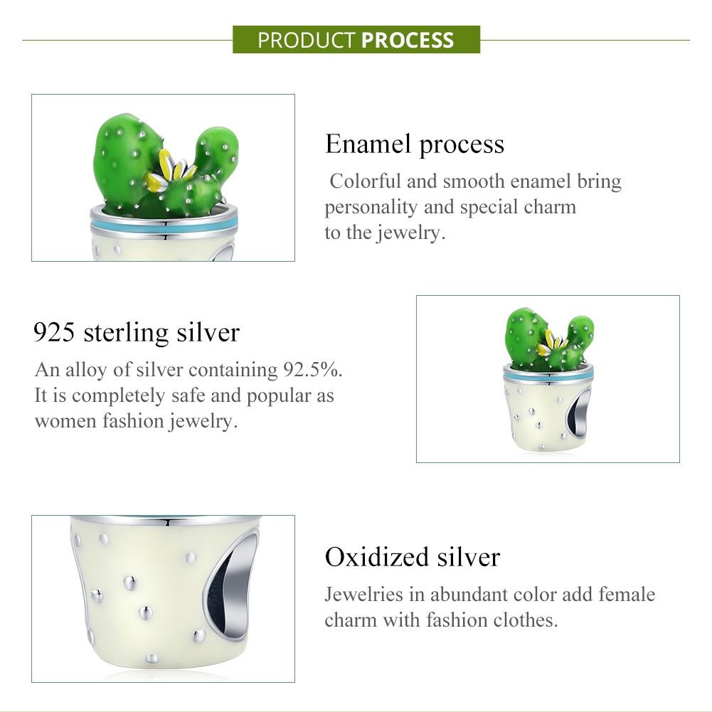 925 Sterling Silver Cactus Flower Beads For Diy Bracelets & Necklaces 5