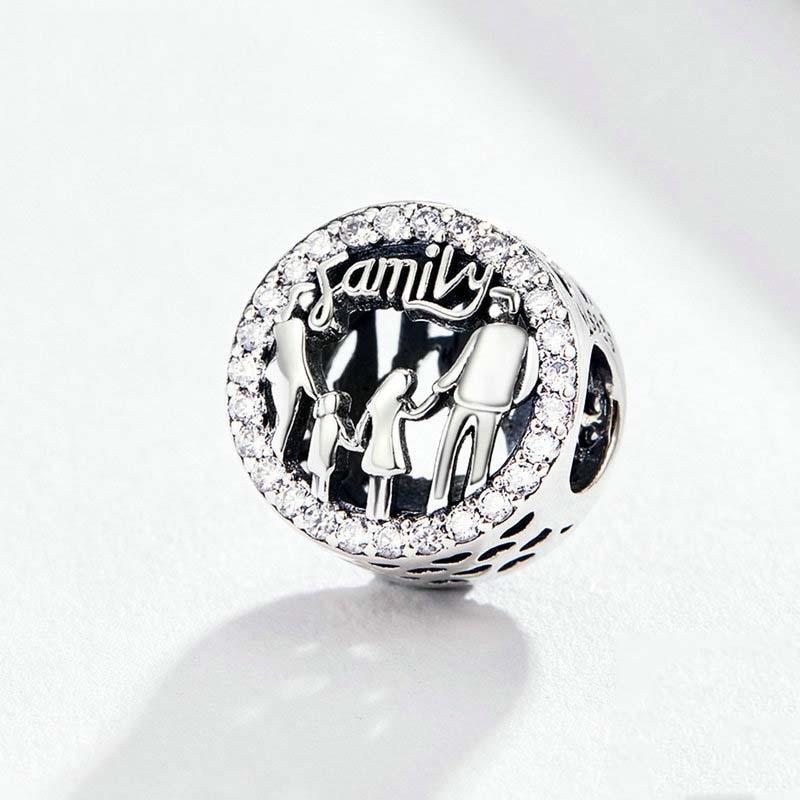925 Sterling Silver Family Charm Bracelet Beads 3