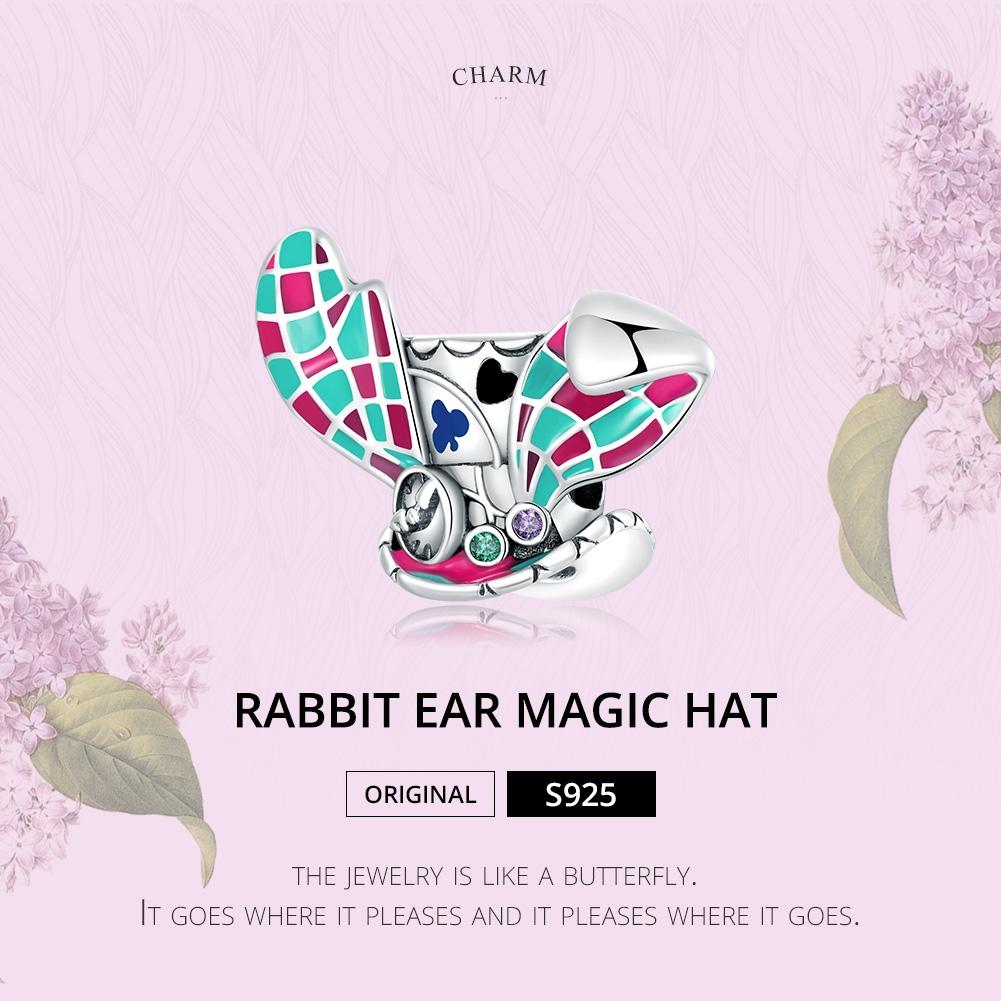 925 Sterling Silver Rabbit Ear Magic Hat Beads For Diy Bracelets & Necklaces 3