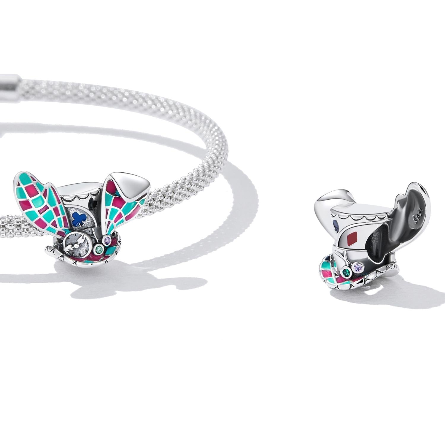 925 Sterling Silver Rabbit Ear Magic Hat Beads For Diy Bracelets & Necklaces 6