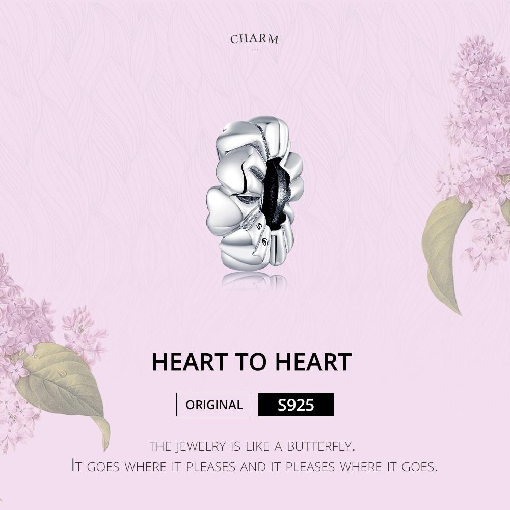 925 Sterling Silver Heart Beads For Diy Bracelets & Necklaces 4