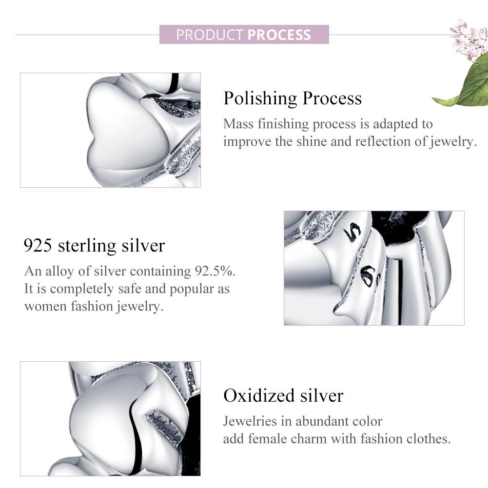 925 Sterling Silver Heart Beads For Diy Bracelets & Necklaces 5
