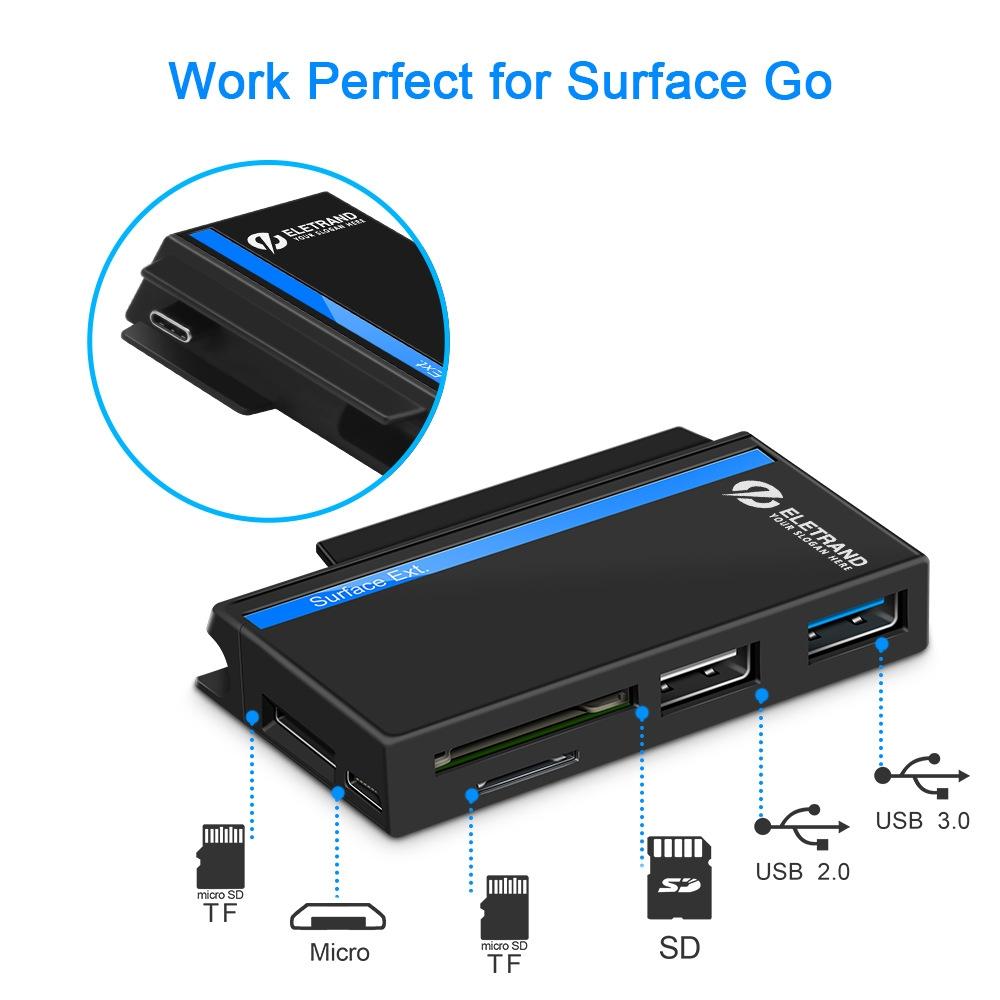 Usb 3.0 + 2.0 + Micro Usb Hub For Surface Go 2 Tf & Sd Card Slots 3