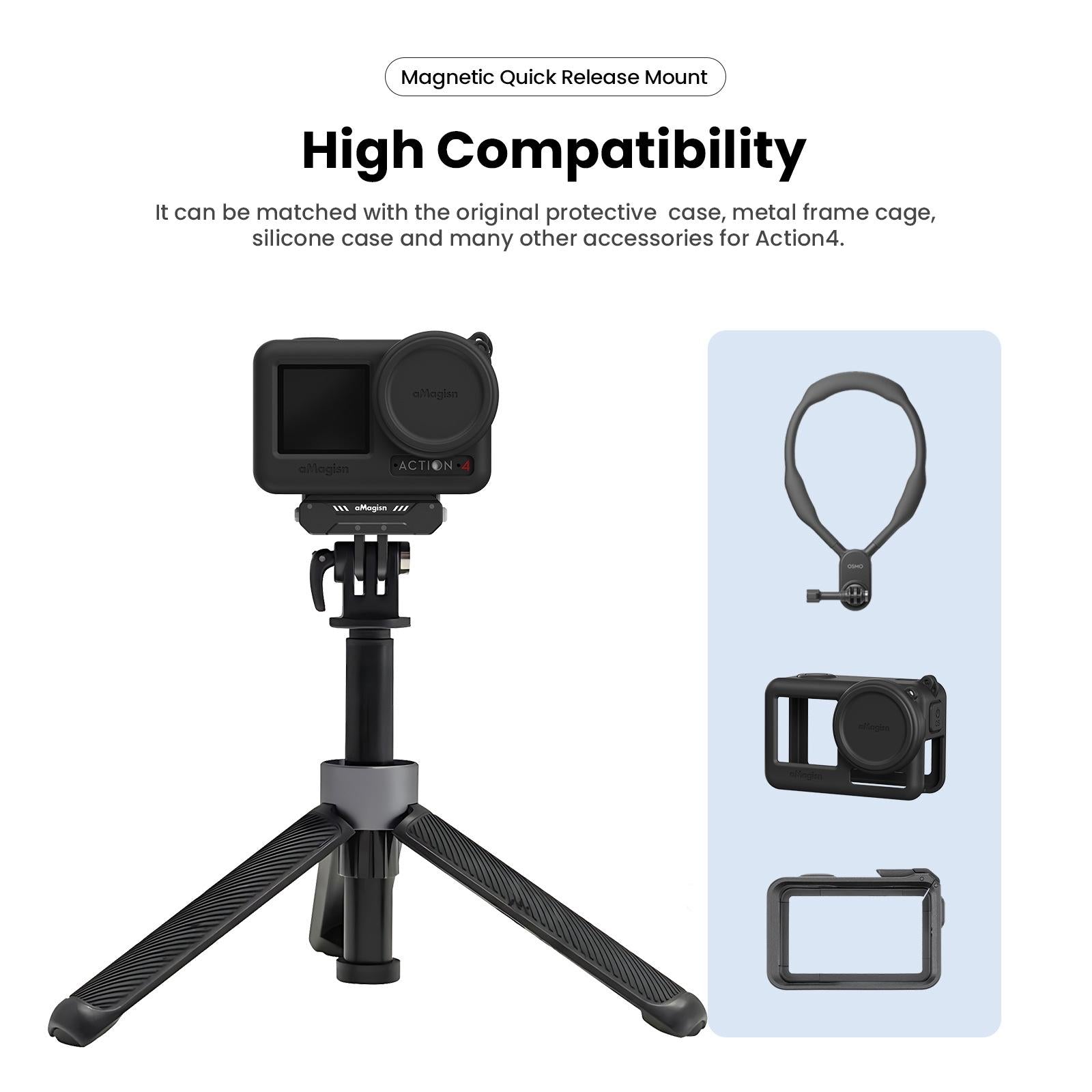 Quick Release Magnetic Camera Mount for Dji Action 4 / 3 - Amagisn 8