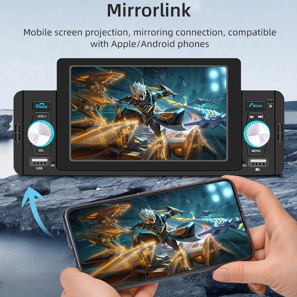 5 Inch Car Mp5 Inch Player W / Wireless Phone Mirror Link & Steering Wheel Control 4
