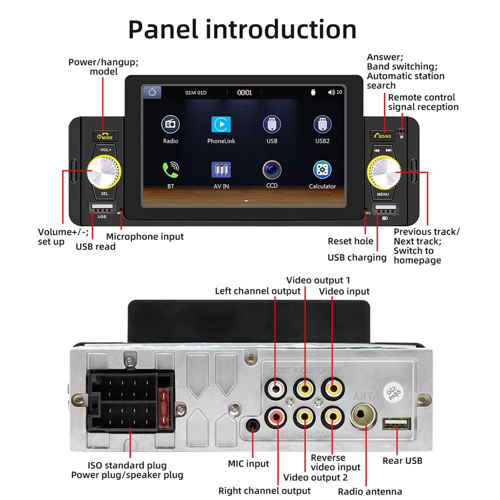 5 Inch Car Mp5 Inch Player W / Wireless Phone Mirror Link & Steering Wheel Control 8