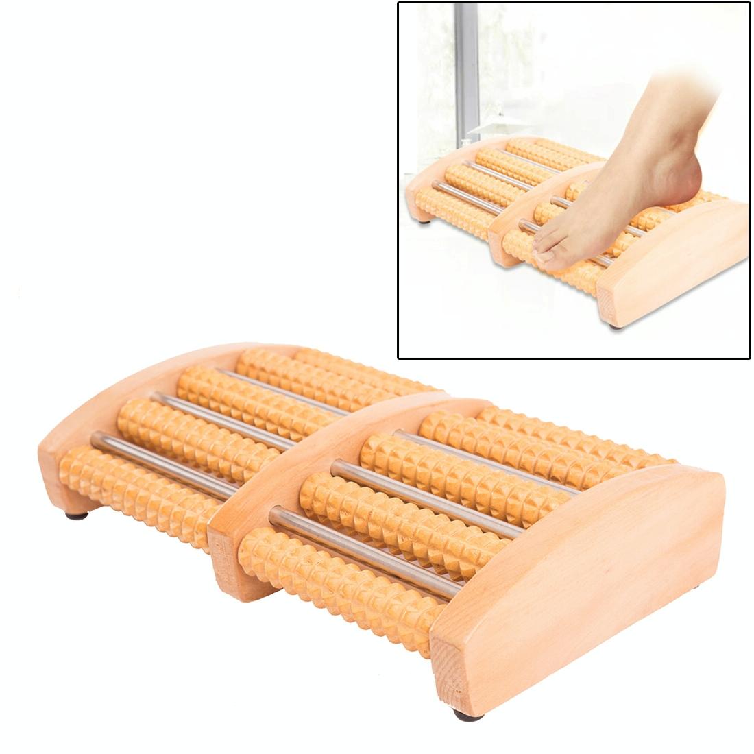 5-Row Solid Wood Foot Massager Non-Slip & Thickened