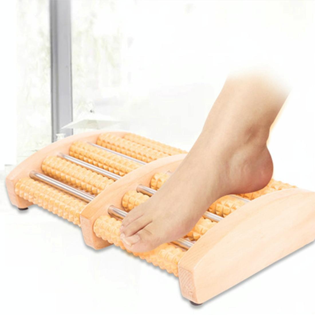 5-Row Solid Wood Foot Massager Non-Slip & Thickened 7