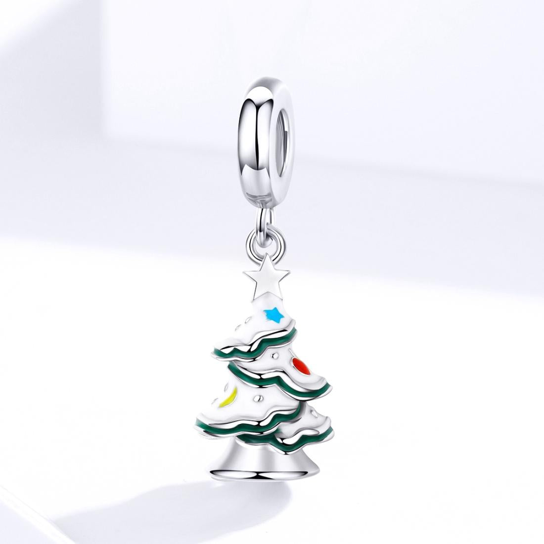 925 Sterling Silver Platinum Plated Christmas Tree Pendant For Diy Bracelets And Necklaces 3